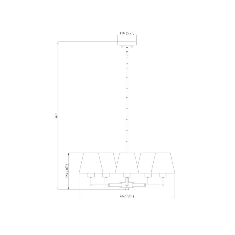 Z-Lite Leila 5 Light 26" Chandelier, Brushed Nickel/White Linen