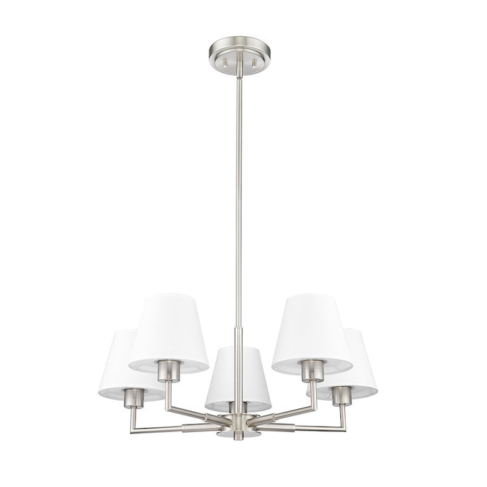 Z-Lite Leila 5 Light 26" Chandelier, Brushed Nickel/White Linen