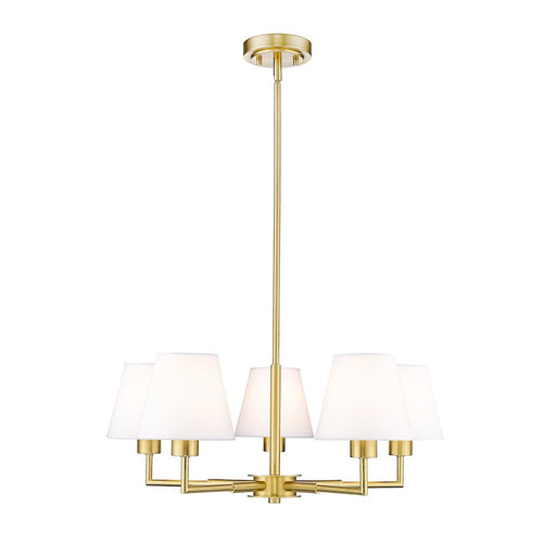 Z-Lite Leila 5 Light 26" Chandelier, Luxe Gold/White Linen - 744-26R-LG