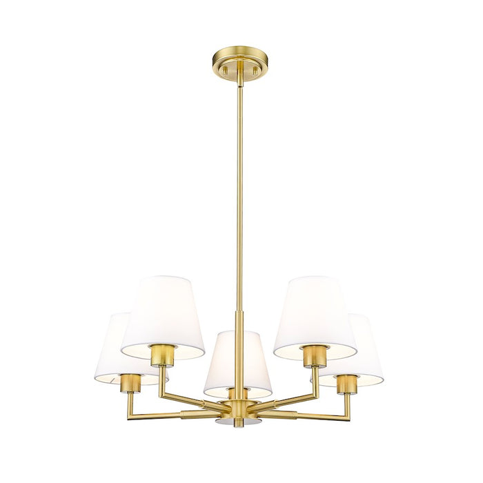 Z-Lite Leila 5 Light 26" Chandelier, Luxe Gold/White Linen