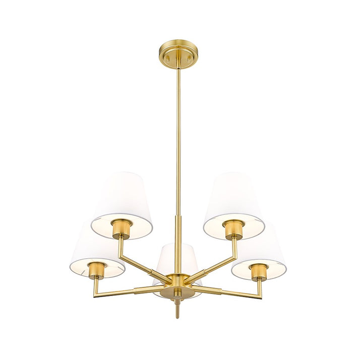 Z-Lite Leila 5 Light 26" Chandelier, Luxe Gold/White Linen