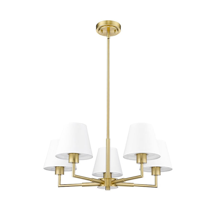 Z-Lite Leila 5 Light 26" Chandelier, Luxe Gold/White Linen