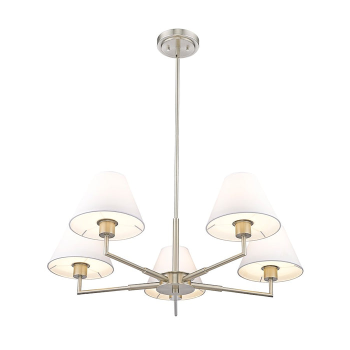 Z-Lite Leila 5 Light 34" Chandelier, Brushed Nickel/White Linen