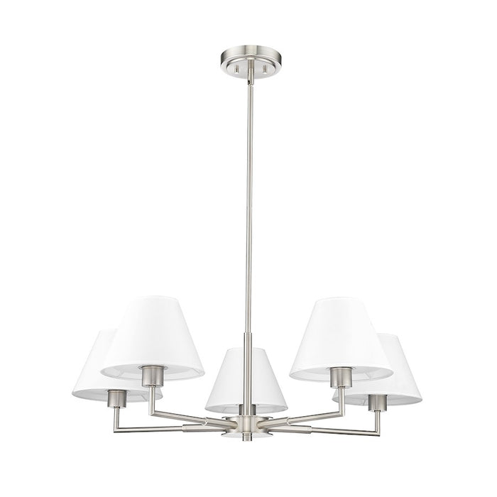 Z-Lite Leila 5 Light 34" Chandelier, Brushed Nickel/White Linen