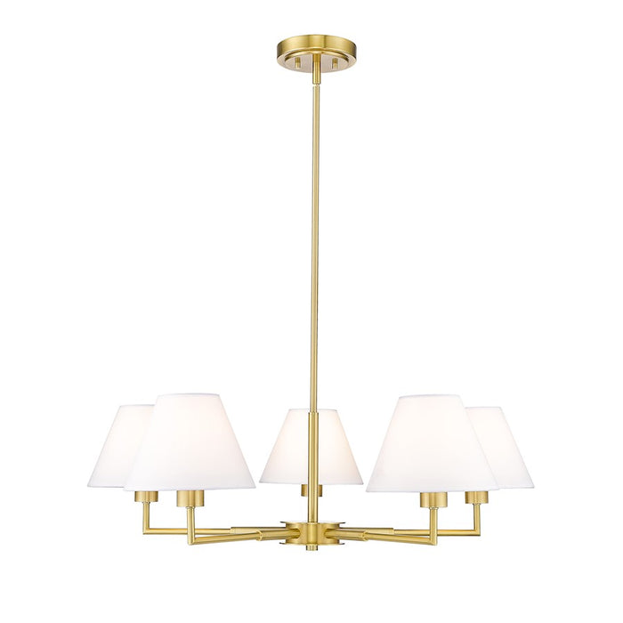 Z-Lite Leila 5 Light 34" Chandelier, Luxe Gold/White Linen - 744-34R-LG