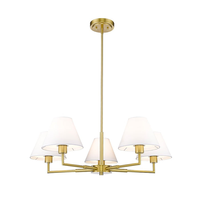 Z-Lite Leila 5 Light 34" Chandelier, Luxe Gold/White Linen