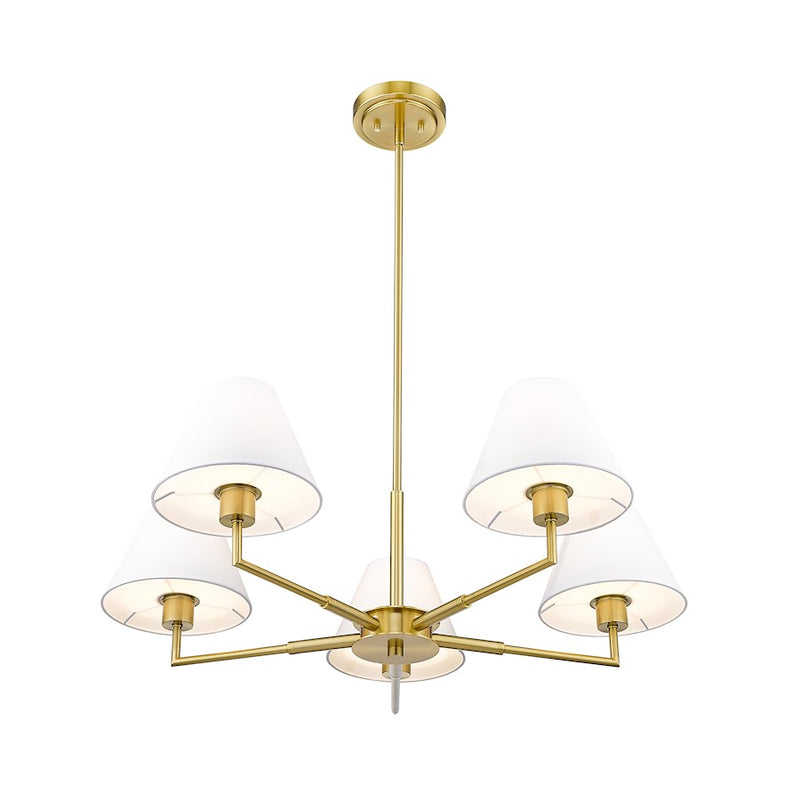 Z-Lite Leila 5 Light 34" Chandelier, Luxe Gold/White Linen