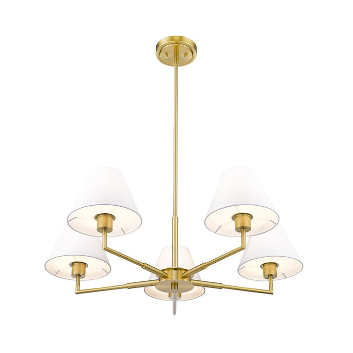 Z-Lite Leila 5 Light 34" Chandelier, Luxe Gold/White Linen