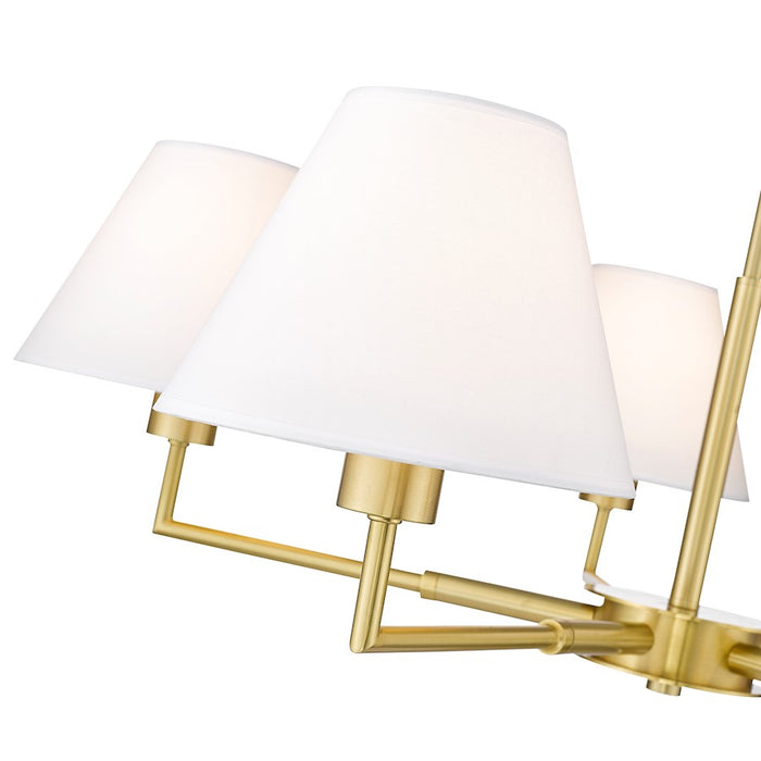 Z-Lite Leila 5 Light 34" Chandelier, Luxe Gold/White Linen