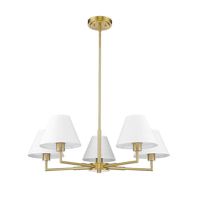 Z-Lite Leila 5 Light 34" Chandelier, Luxe Gold/White Linen