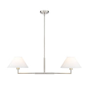 Z-Lite Leila 2 Light 42" Chandelier, Brushed Nickel/White Linen - 744-42L-BN