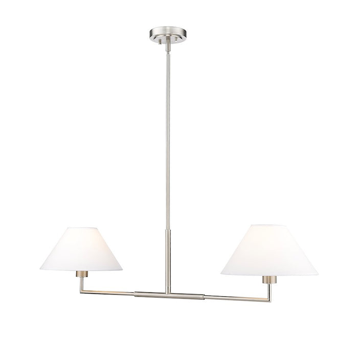 Z-Lite Leila 2 Light 42" Chandelier, Brushed Nickel/White Linen