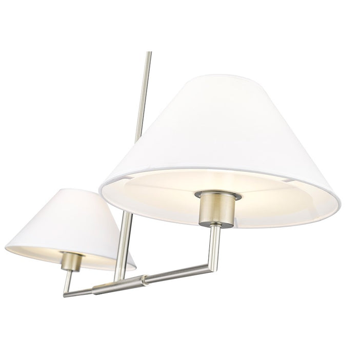 Z-Lite Leila 2 Light 42" Chandelier, Brushed Nickel/White Linen