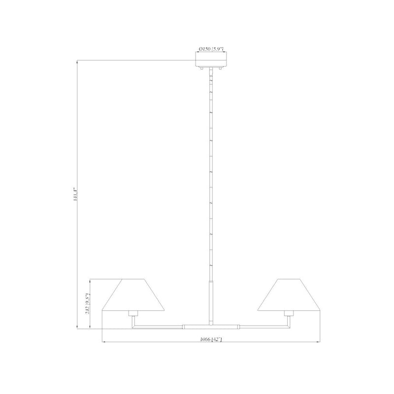 Z-Lite Leila 2 Light 42" Chandelier, Brushed Nickel/White Linen
