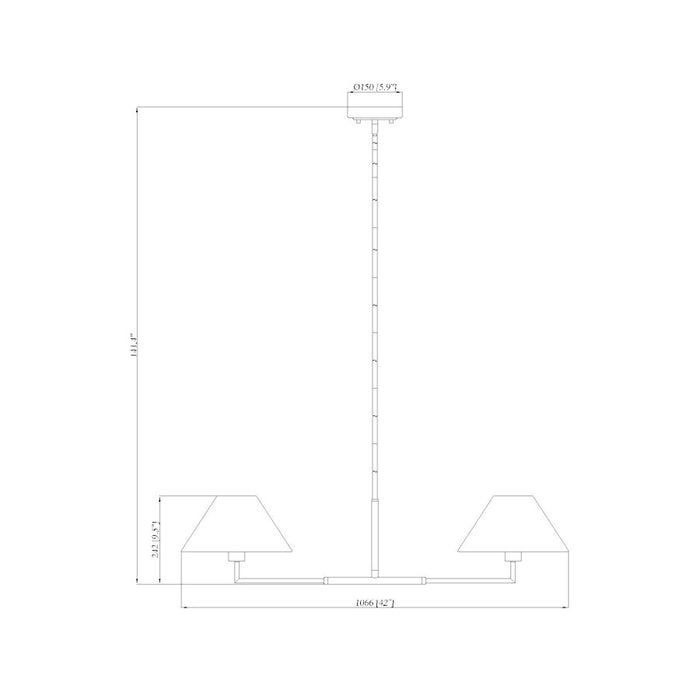 Z-Lite Leila 2 Light 42" Chandelier, Brushed Nickel/White Linen