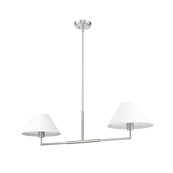 Z-Lite Leila 2 Light 42" Chandelier, Brushed Nickel/White Linen