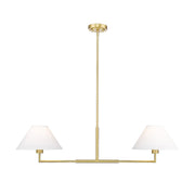 Z-Lite Leila 2 Light 42" Chandelier, Luxe Gold/White Linen - 744-42L-LG