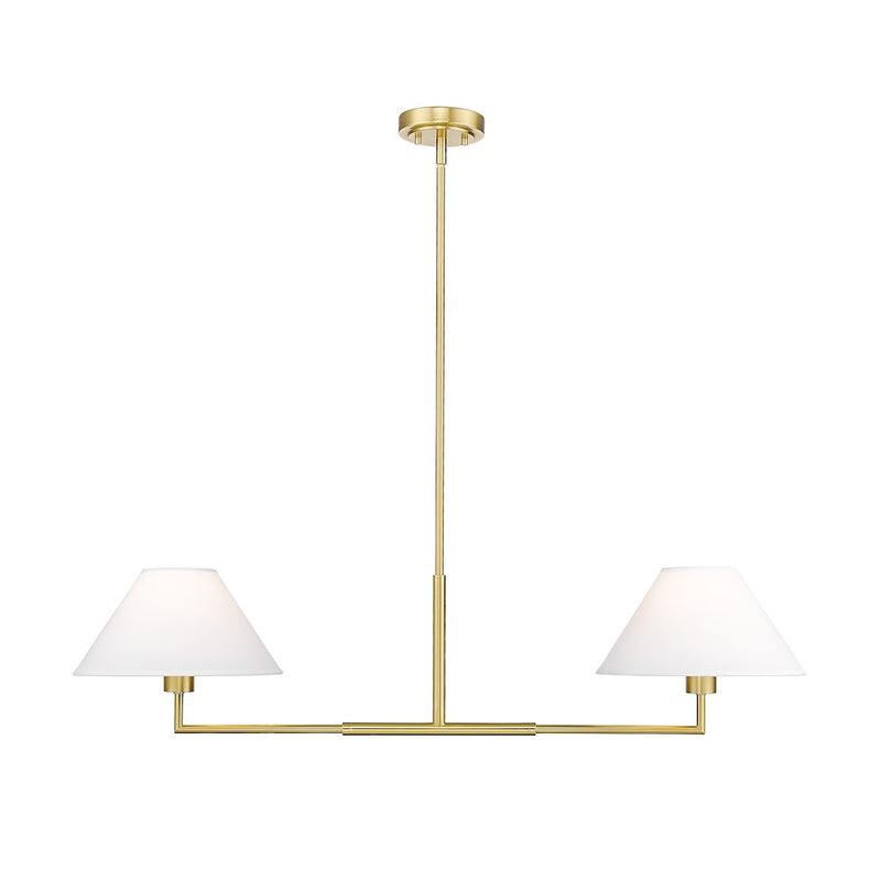 Z-Lite Leila 2 Light 42" Chandelier, Luxe Gold/White Linen - 744-42L-LG