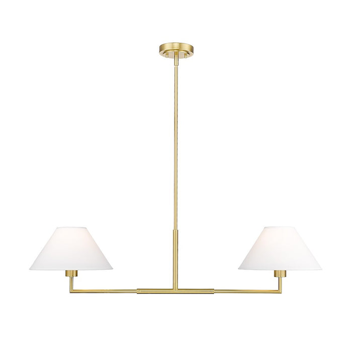 Z-Lite Leila 2 Light 42" Chandelier, Luxe Gold/White Linen - 744-42L-LG