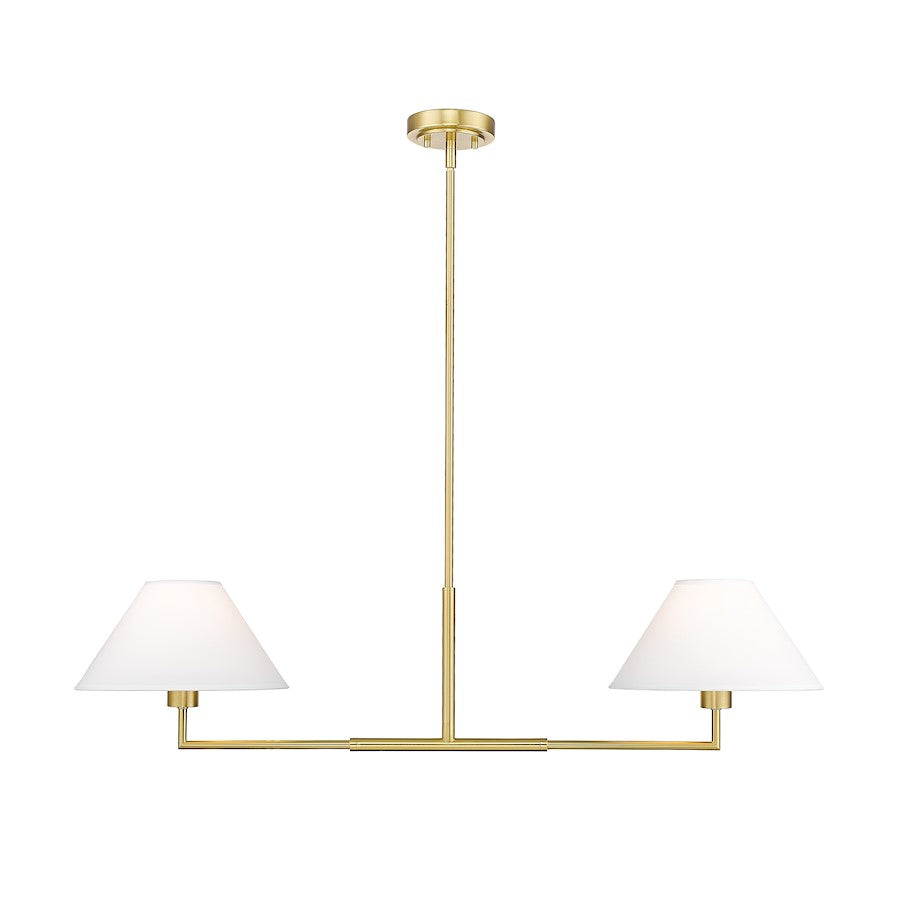 Z-Lite Leila 2 Light 42" Chandelier, Luxe Gold/White Linen - 744-42L-LG