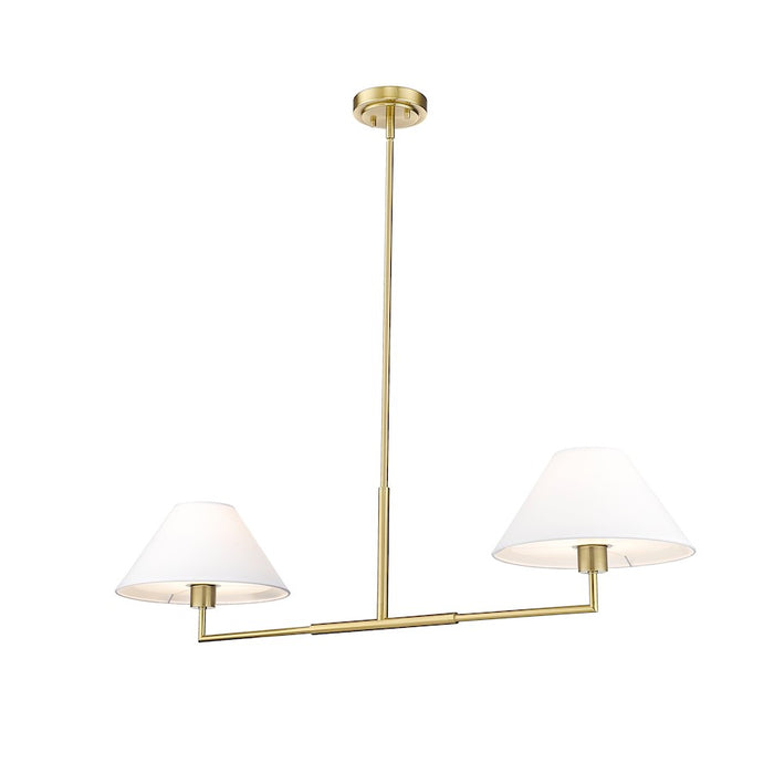 Z-Lite Leila 2 Light 42" Chandelier, Luxe Gold/White Linen