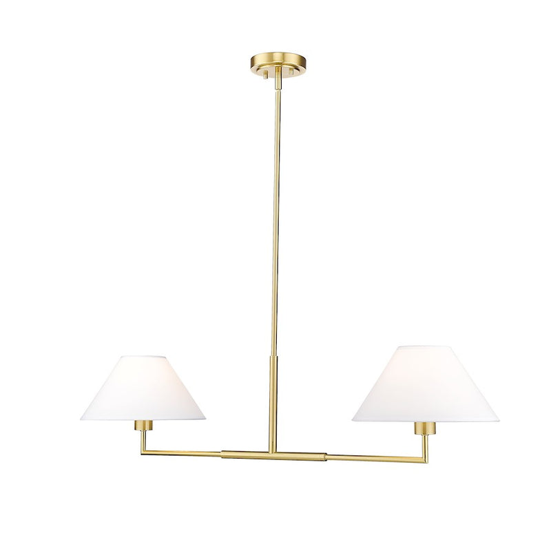 Z-Lite Leila 2 Light 42" Chandelier, Luxe Gold/White Linen