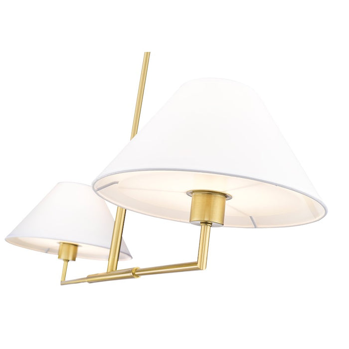 Z-Lite Leila 2 Light 42" Chandelier, Luxe Gold/White Linen