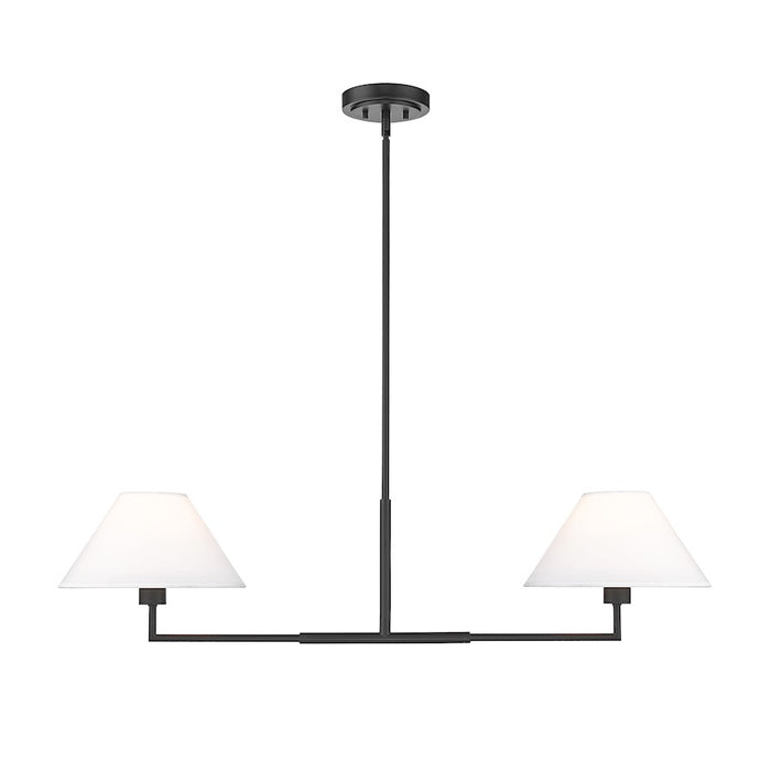 Z-Lite Leila 2 Light 42" Chandelier, Matte Black/White Linen - 744-42L-MB