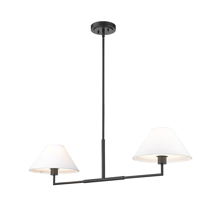 Z-Lite Leila 2 Light 42" Chandelier, Matte Black/White Linen