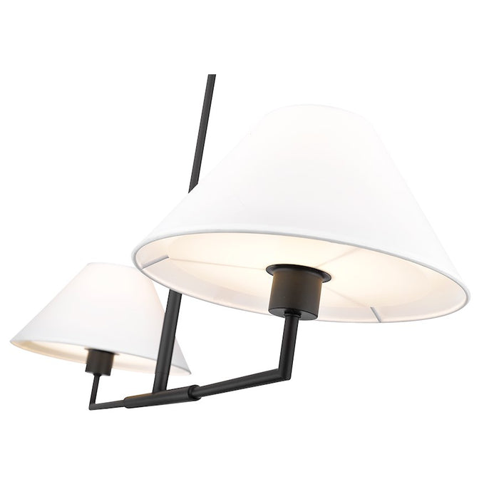 Z-Lite Leila 2 Light 42" Chandelier, Matte Black/White Linen