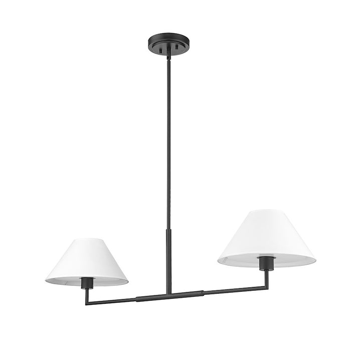 Z-Lite Leila 2 Light 42" Chandelier, Matte Black/White Linen