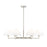 Z-Lite Leila 6 Light 44" Chandelier, Brushed Nickel/White Linen - 744-44R-BN