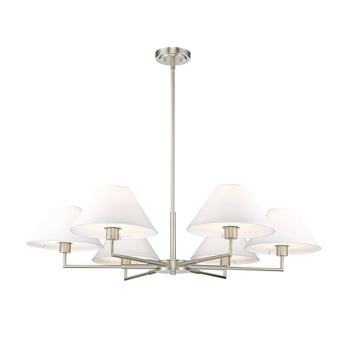 Z-Lite Leila 6 Light 44" Chandelier, Brushed Nickel/White Linen