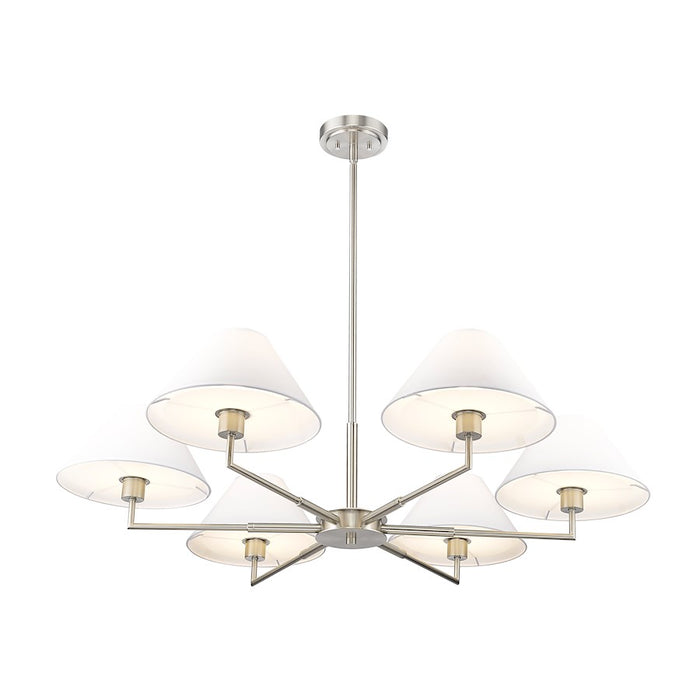 Z-Lite Leila 6 Light 44" Chandelier, Brushed Nickel/White Linen