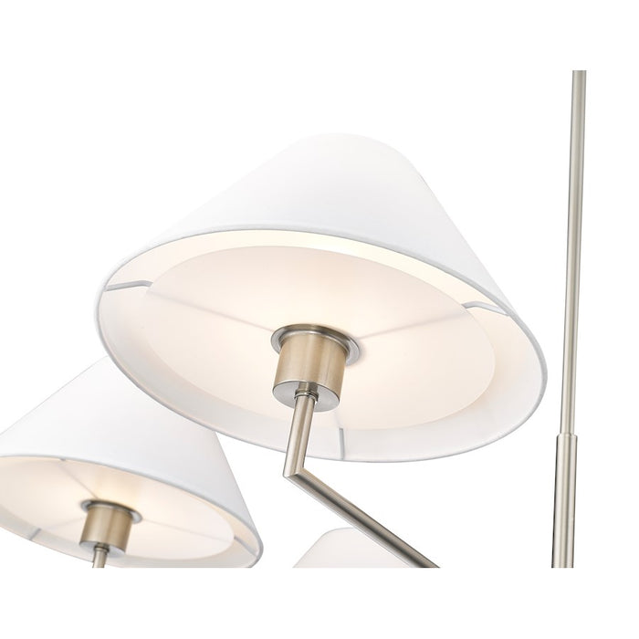 Z-Lite Leila 6 Light 44" Chandelier, Brushed Nickel/White Linen