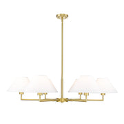Z-Lite Leila 6 Light 44" Chandelier, Luxe Gold/White Linen - 744-44R-LG