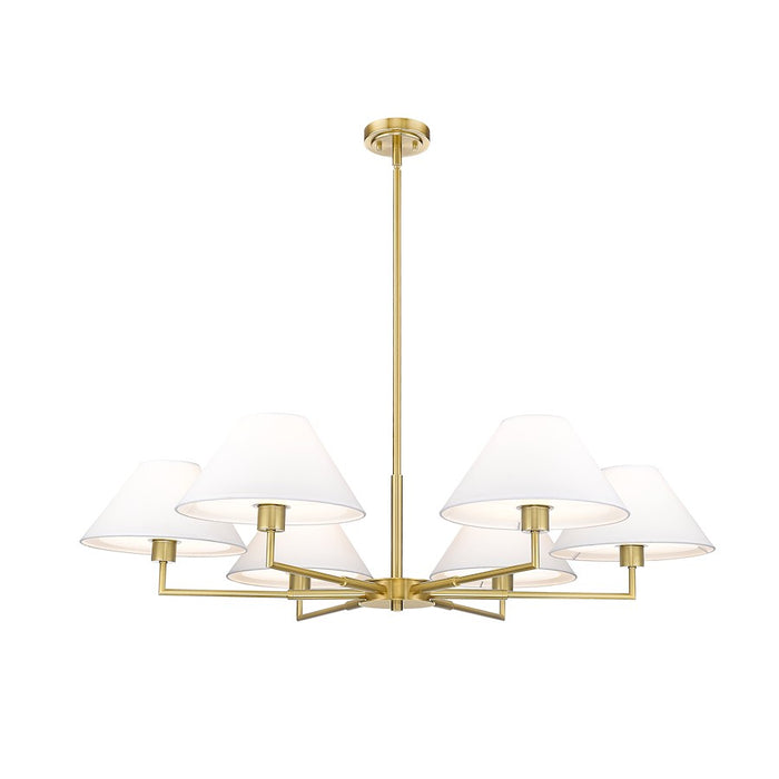 Z-Lite Leila 6 Light 44" Chandelier, Luxe Gold/White Linen