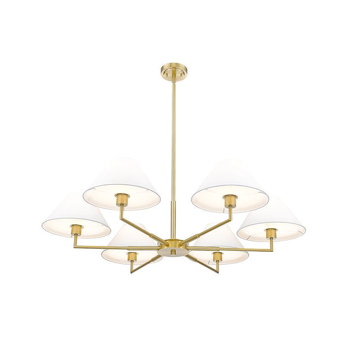 Z-Lite Leila 6 Light 44" Chandelier, Luxe Gold/White Linen