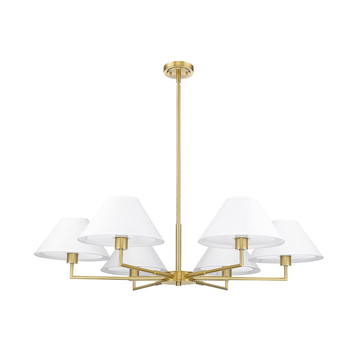 Z-Lite Leila 6 Light 44" Chandelier, Luxe Gold/White Linen