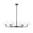 Z-Lite Leila 6 Light 44" Chandelier, Matte Black/White Linen - 744-44R-MB