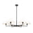 Z-Lite Leila 6 Light 44" Chandelier, Matte Black/White Linen