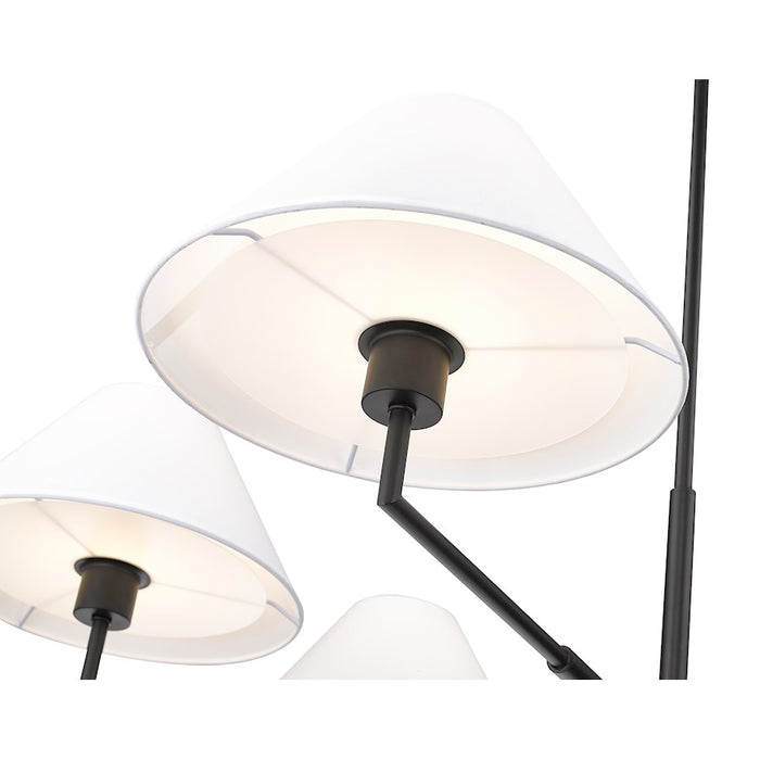 Z-Lite Leila 6 Light 44" Chandelier, Matte Black/White Linen