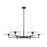 Z-Lite Leila 6 Light 44" Chandelier, Matte Black/White Linen