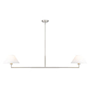 Z-Lite Leila 2 Light 62" Chandelier, Brushed Nickel/White Linen - 744-62L-BN