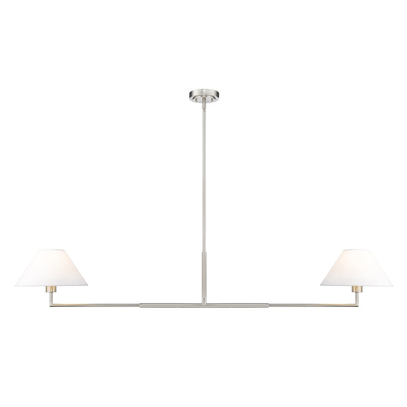 Z-Lite Leila 2 Light 62" Chandelier, Brushed Nickel/White Linen - 744-62L-BN