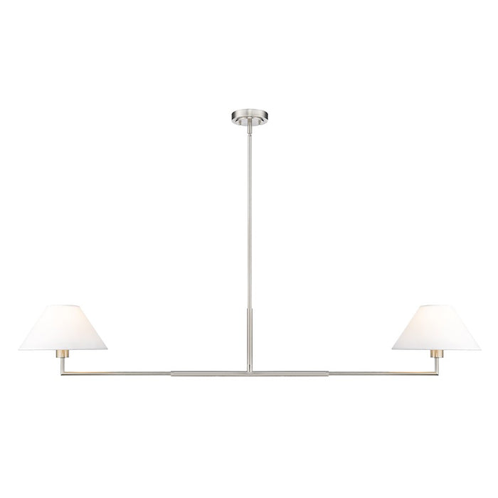 Z-Lite Leila 2 Light 62" Chandelier, Brushed Nickel/White Linen - 744-62L-BN