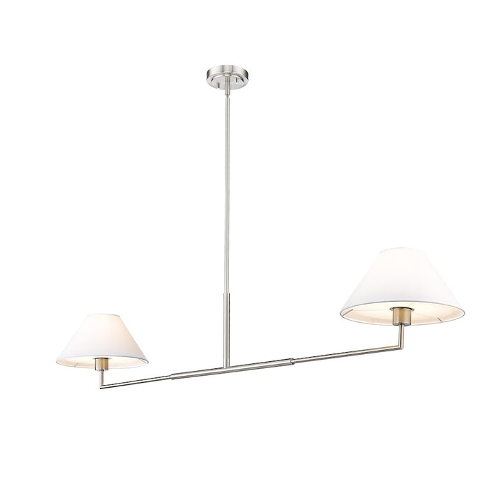 Z-Lite Leila 2 Light 62" Chandelier, Brushed Nickel/White Linen