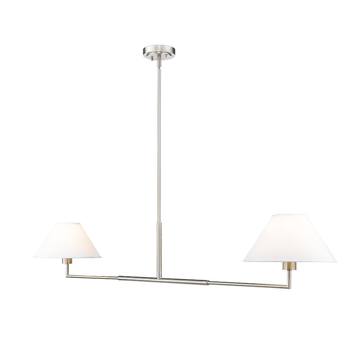 Z-Lite Leila 2 Light 62" Chandelier, Brushed Nickel/White Linen