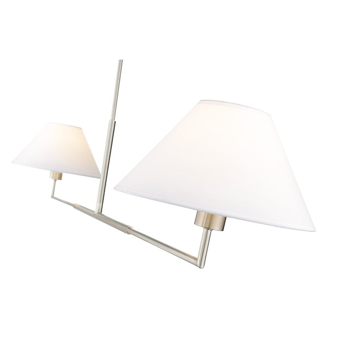 Z-Lite Leila 2 Light 62" Chandelier, Brushed Nickel/White Linen