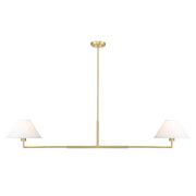 Z-Lite Leila 2 Light 62" Chandelier, Luxe Gold/White Linen - 744-62L-LG